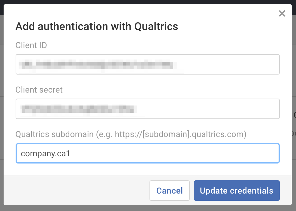 Add_authentication_credentials_from_Qualtrics_into_Tethr___Qualtrics_integration_with_Tethr_blurred.png