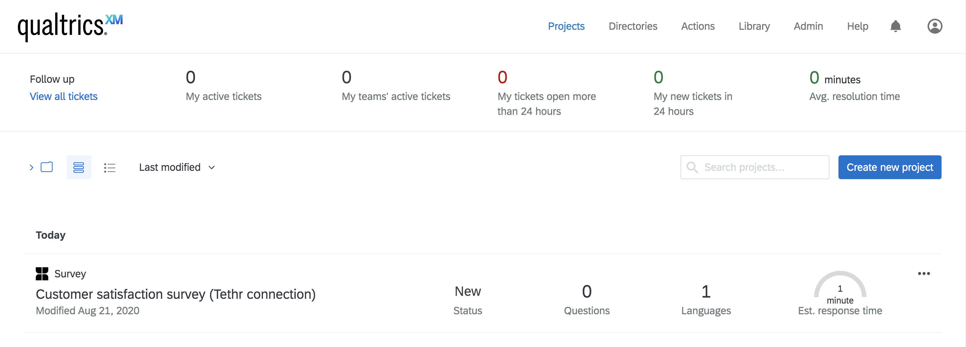 Your_new_Qualtrics_project_created_in_Tethr_will_look_like_this_under_the_Projects_tab___Qualtrics_integration_with_Tethr.png